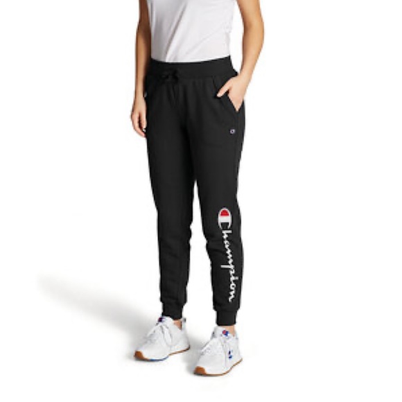 Champion Women's Powerblend Graphic Joggers XS Black - Picture 1 of 8